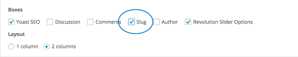 Screen Options Slug on Attachment Page