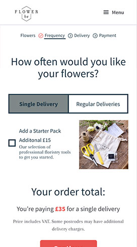 FlowerBe Checkout Options