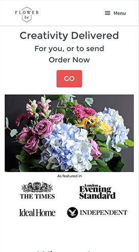 FlowerBe Website on Mobile