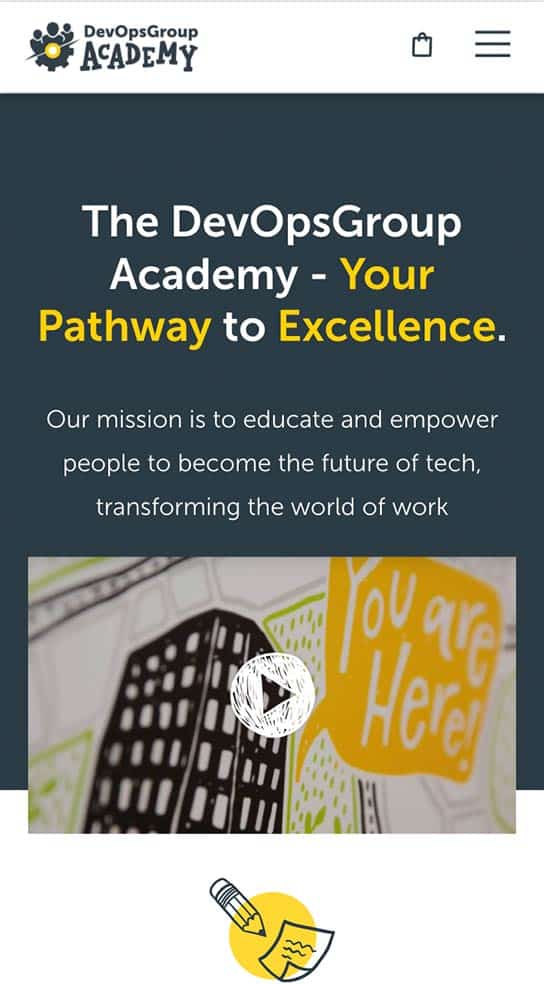 DevOpsGroup Academy Site on Mobile