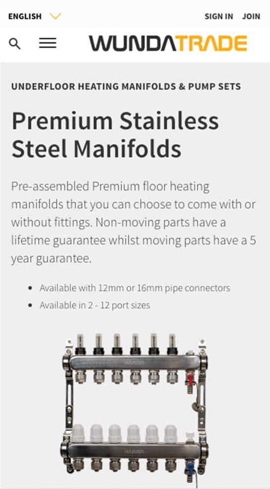 Premium Stainless Steel Manifolds Wunda Trade