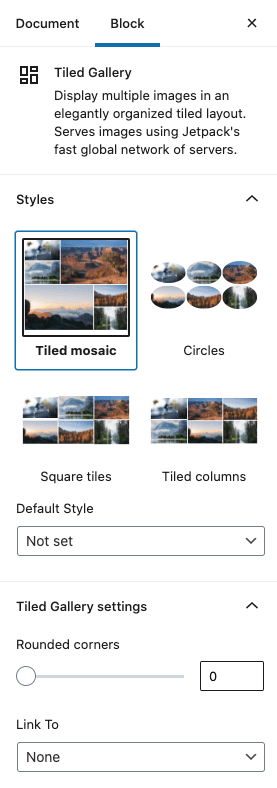 Visual examples of image styles in Gutenberg for WordPress