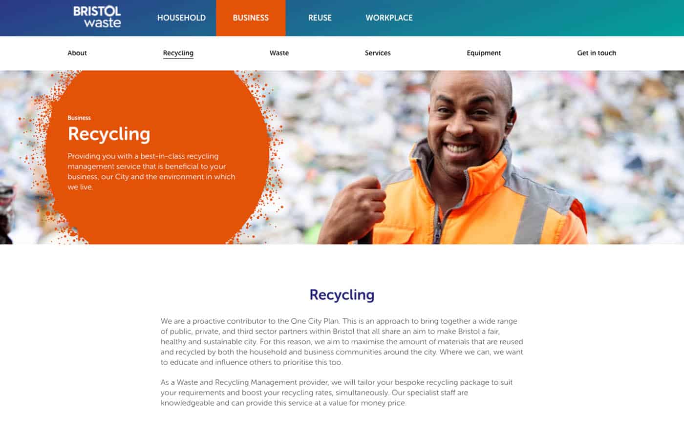City of Bristol Waste and Recycling, Built in WordPress