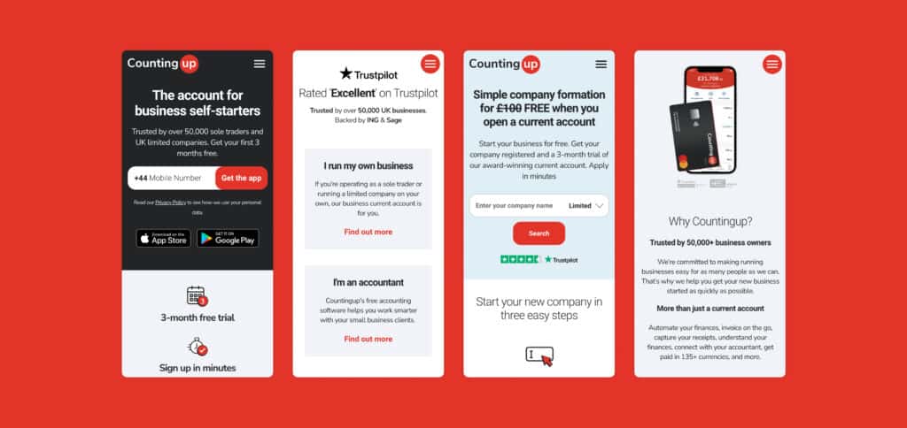 Coutingup Bank case study images for mobile, built in WordPress