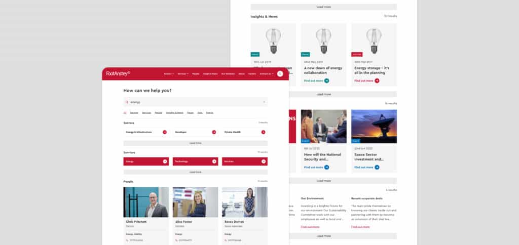 Foot Anstey Search using Algolia website search technology, case study