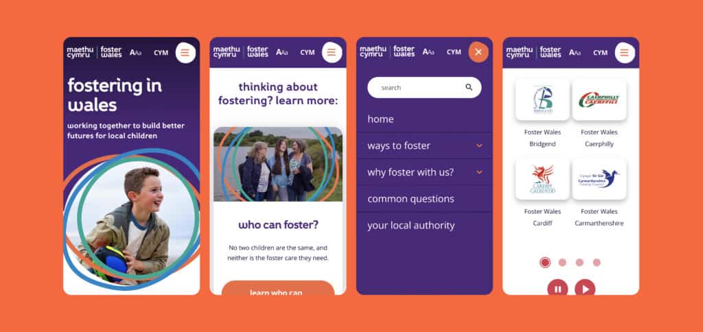 Foster Wales website case study featuring mobile optimised designs for an accessible and intuitive user experience