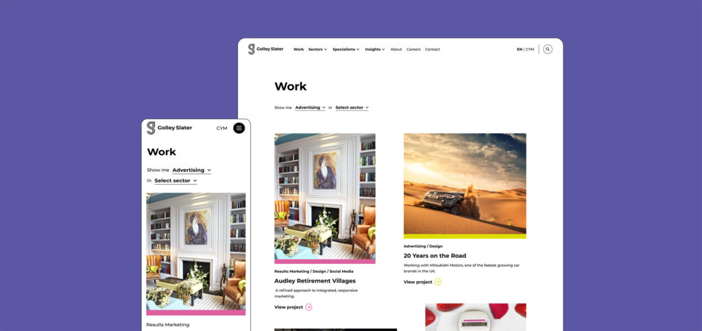 Golley Slater responsive WordPress website design