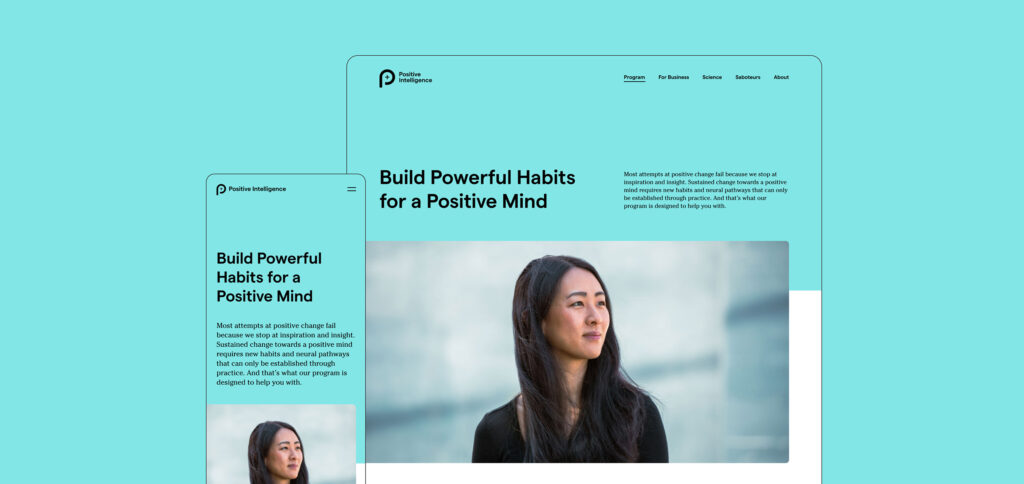 Positive Intelligence B2B responsive website design