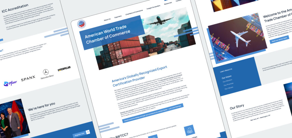 banner image showing pages from the awtcc wordpress website