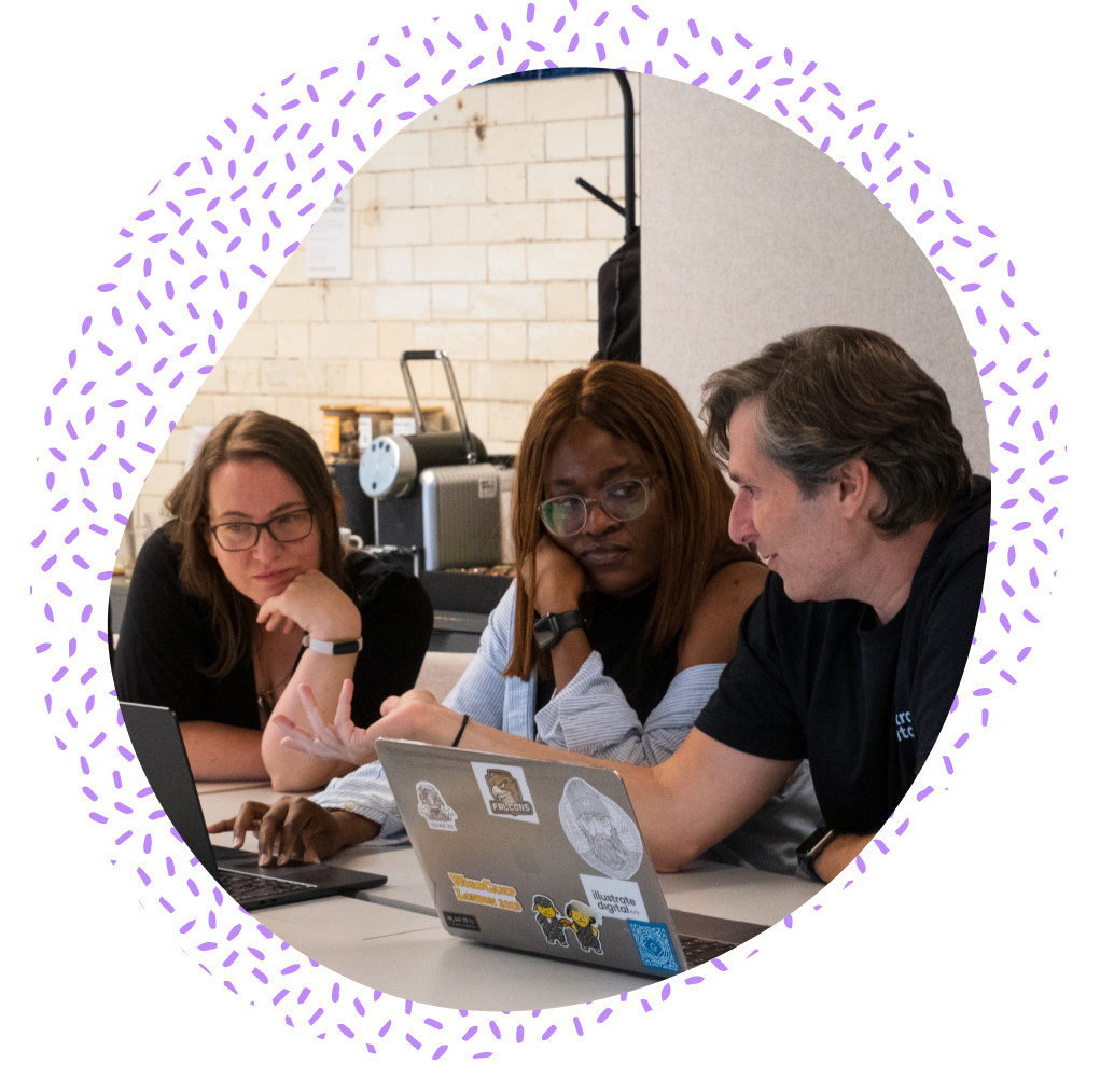 An image showing Illustrate Digital designers, developers and client partners working together on a growth retainer to improve website lead generation for a regulated organisation