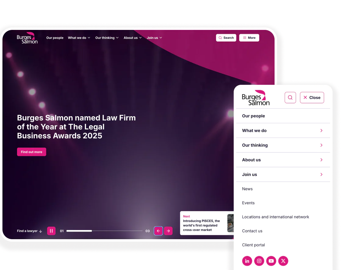Burges Salmon Law Firm Website Case Study, Built in WordPress by Illustrate Digital